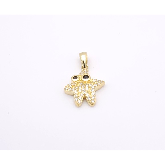 0.50 Ctw GRA Certified Moissanite Starfish Pendant Necklace – Yellow Gold Plated - Picture 4 of 14